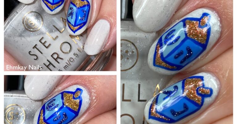 unhas ehmkay: Hanukkah Dreidel Nail Art