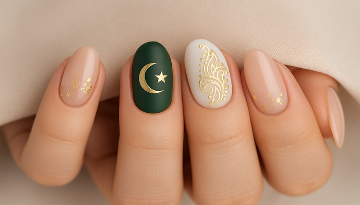 Idéias elegantes para unhas de unhas polonês de gel para um lindo Ramadã Eid 2025
