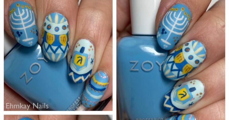unhas ehmkay: Hanukkah Nail Art