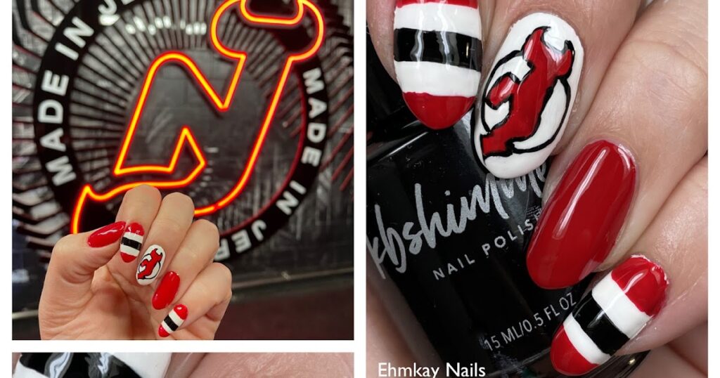 Arte em unhas dos diabos de Nova Jersey