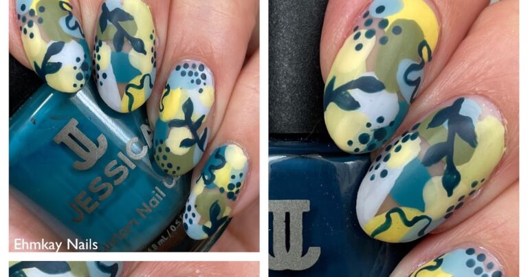 unhas ehmkay: Nail Art abstrata de primavera