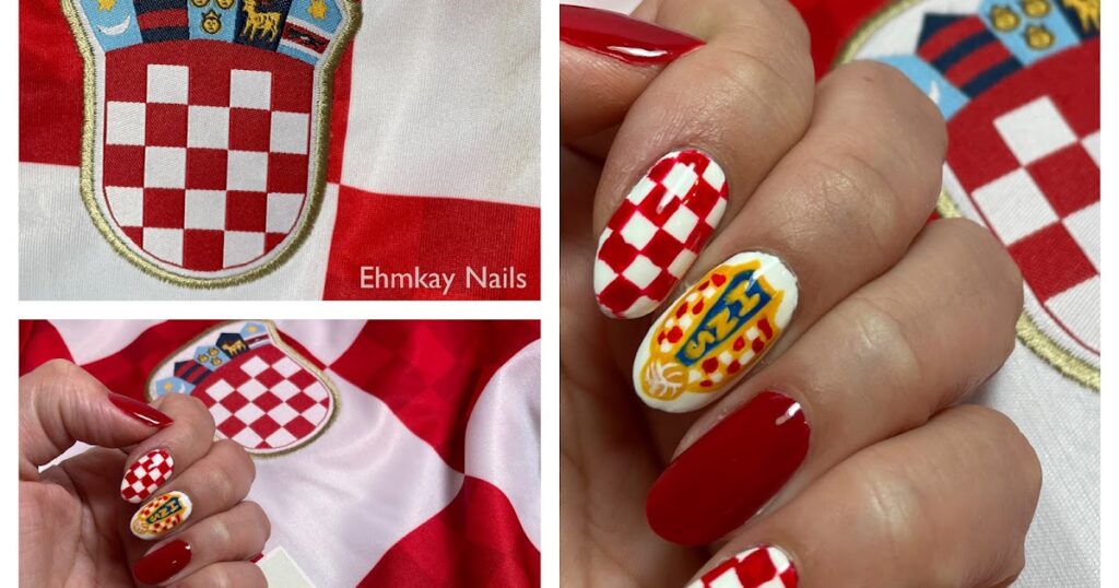 Arte em unhas da Copa do Mundo da Croácia