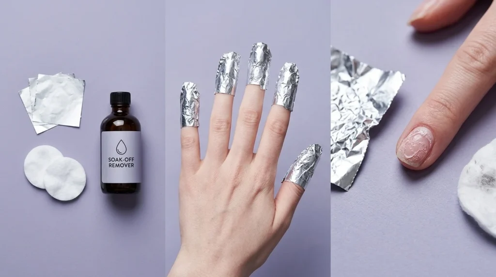 silver foil gel polish removal