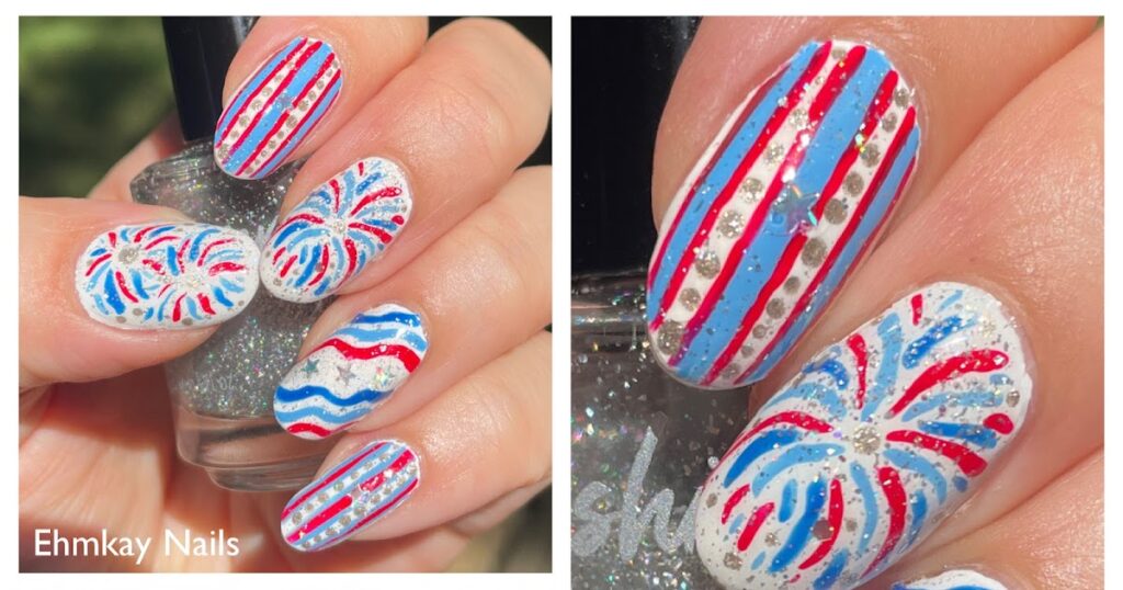 ehmkay nail: Fourth of July Nails: Feliz 250º aniversário, América!